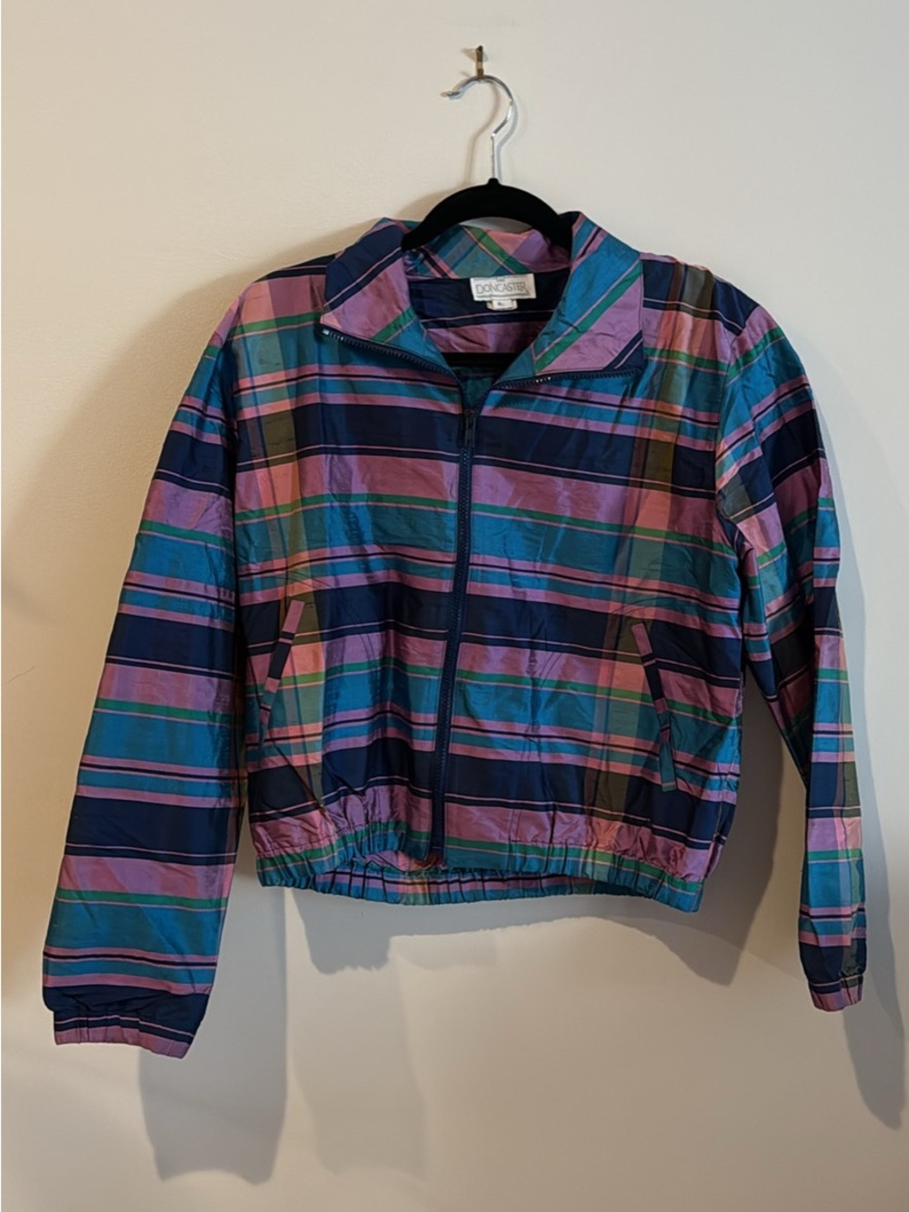 Vintage Doncaster Women's Multicolor Plaid Windbreaker Jacket